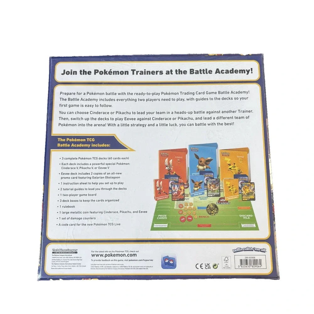 POKÉMON BATTLE ACADEMY 2022 TCG BOARD GAME FACTORY SEALED NIB